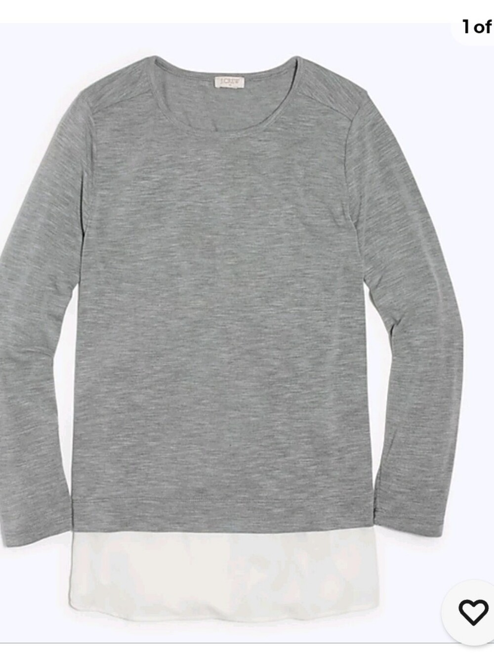 J.Crew Mercantile Gray Top with Layered Hem